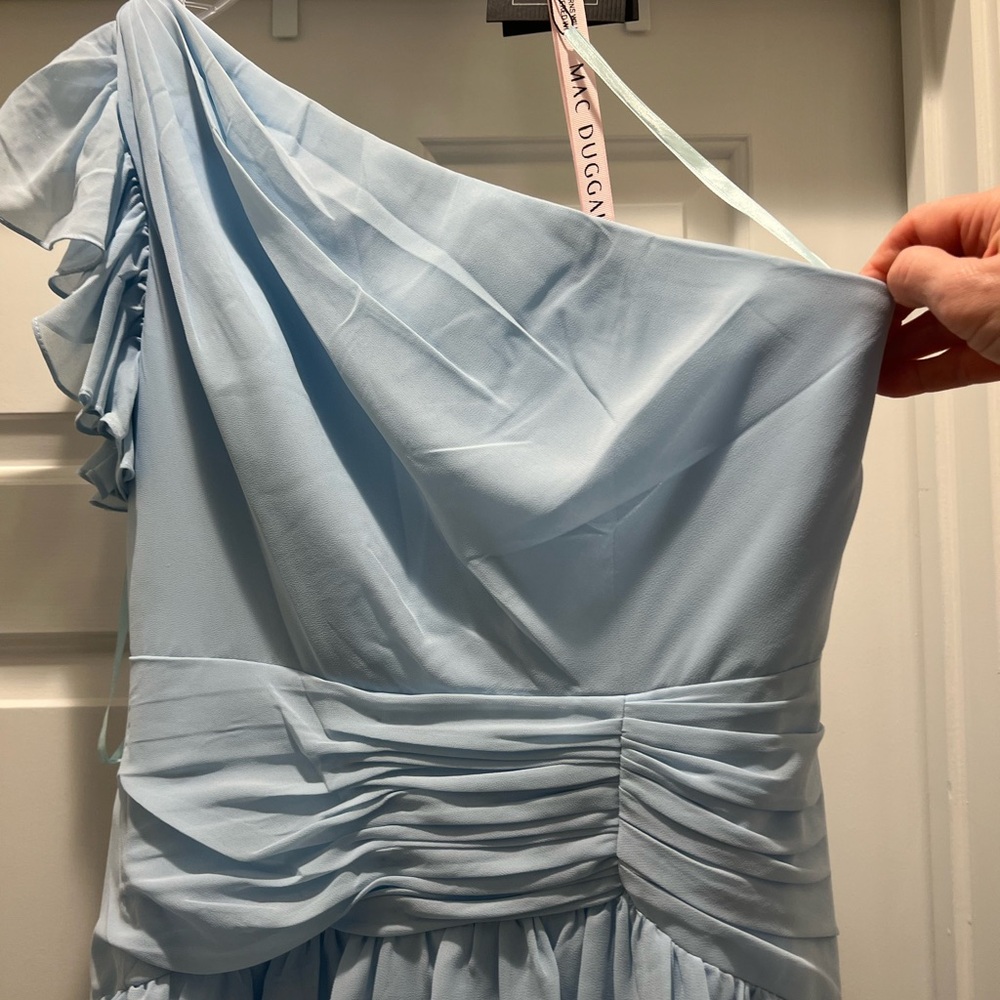 NWT Mac Duggal One-Shoulder Light Blue Dress - Picture 4 of 5